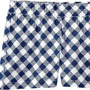 Mud Pie Size L (0-2) Blue Plaid Navy Gingham Delaney Shorts Elastic Waist NWT